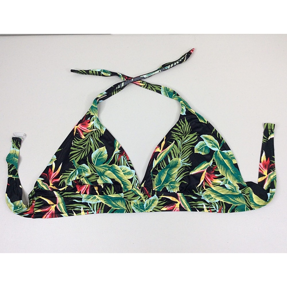 Catalina Tropical Triangle Bikini Top Women's Plus Size 2X Hawaiian Halter